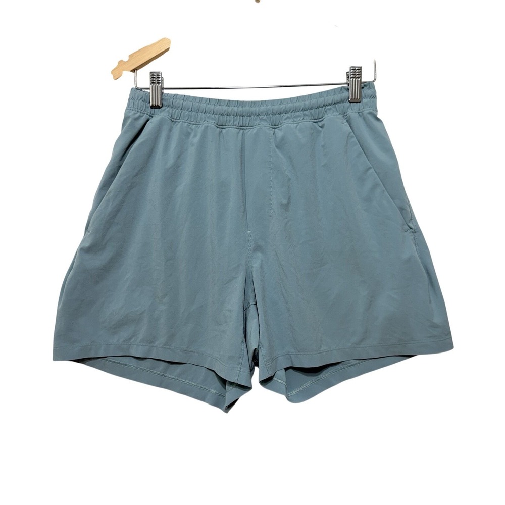 Lululemon Men's Pace Breaker Lined Shorts 5" Medium Light Aqua Blue Gym Running